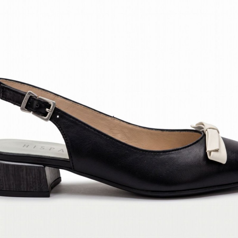 Azucena BHV264771 Slingbacks - Black Leather Azucena BHV264771 Slingbacks - Black Leather