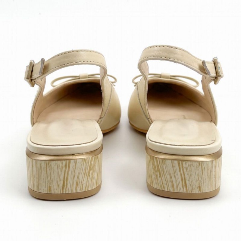 Azucena BHV264771 Slingback - Cream Leather
