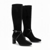 Bangkok HI265086 Knee High Boots - Black Suede Bangkok HI265086 Knee High Boots - Black Suede