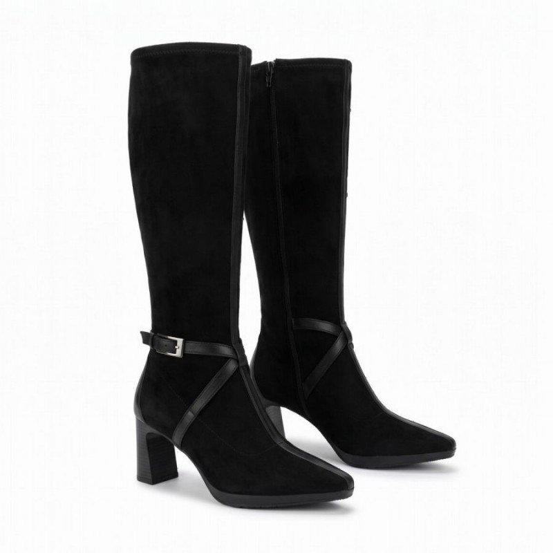 Bangkok HI265086 Knee High Boots - Black Suede Bangkok HI265086 Knee High Boots - Black Suede