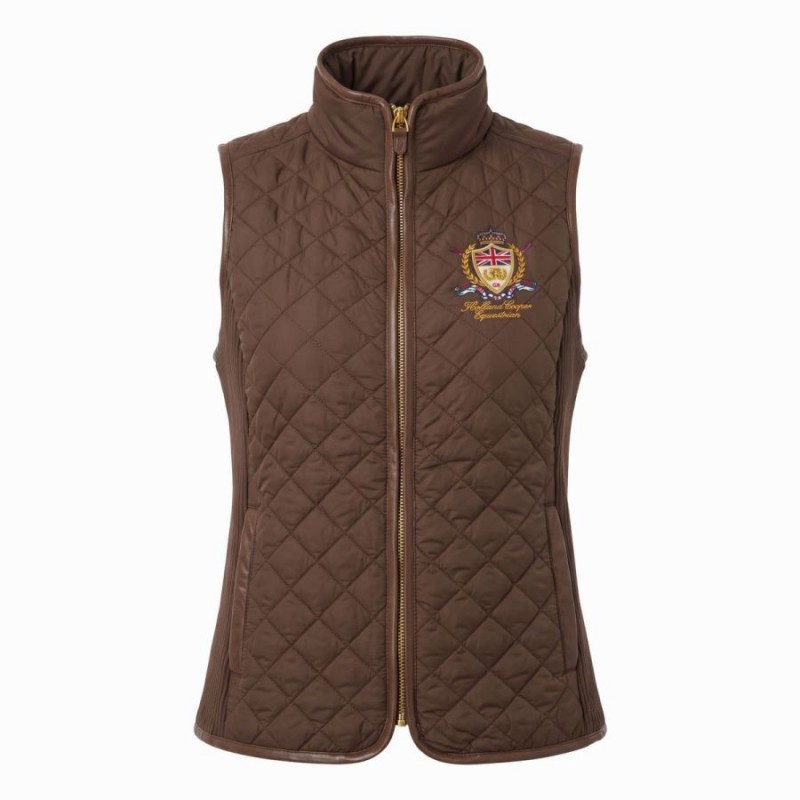 Boughton Diamond Quilt Gilet - Walnut
