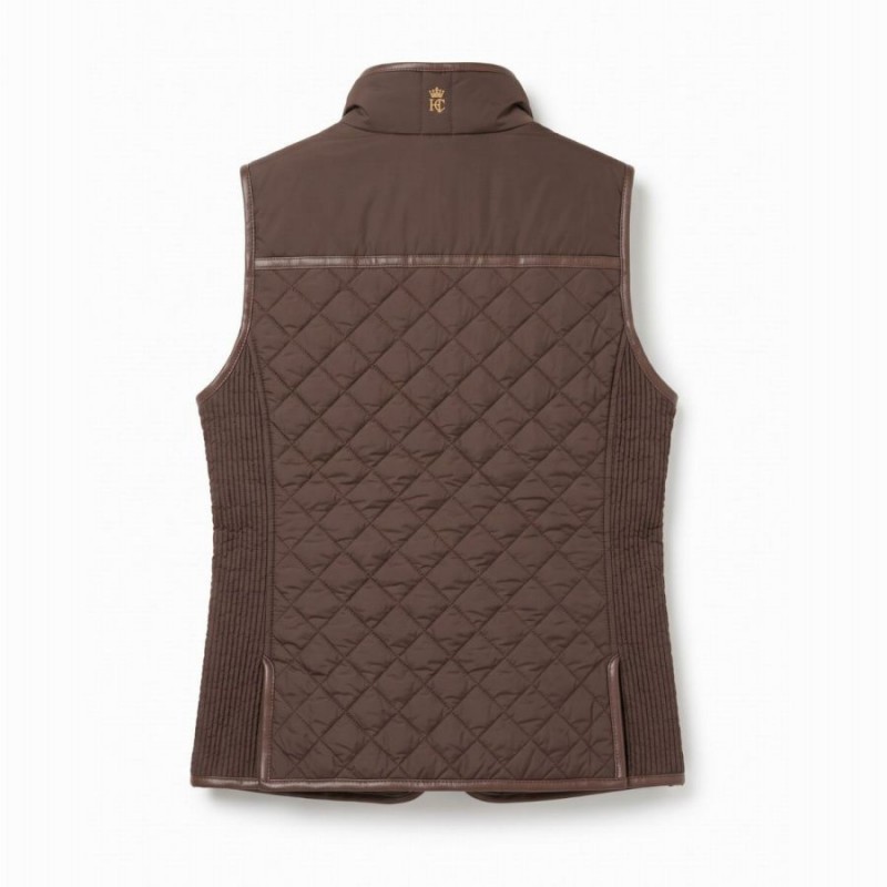 Boughton Diamond Quilt Gilet - Walnut