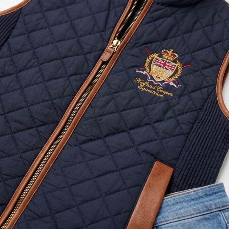 Boughton Diamond Quilt Gilet - Ink Navy