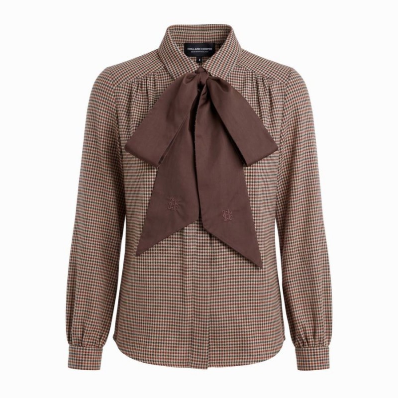 Burford Blouse - Coffee Gingham