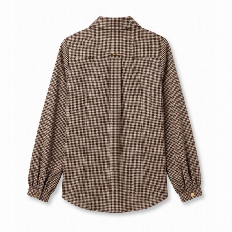 Burford Blouse - Coffee Gingham