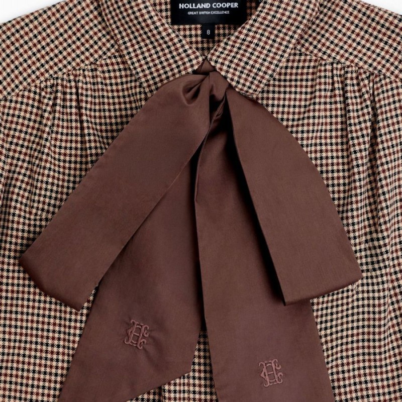 Burford Blouse - Coffee Gingham