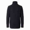 Buttoned Knit Roll Neck - Black