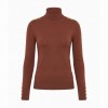 Buttoned Knit Roll Neck - Walnut