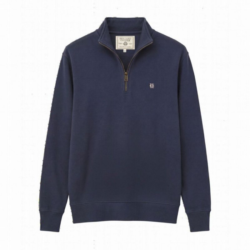 Men'S Classic Quarter Zip Sweater - Ink Navy