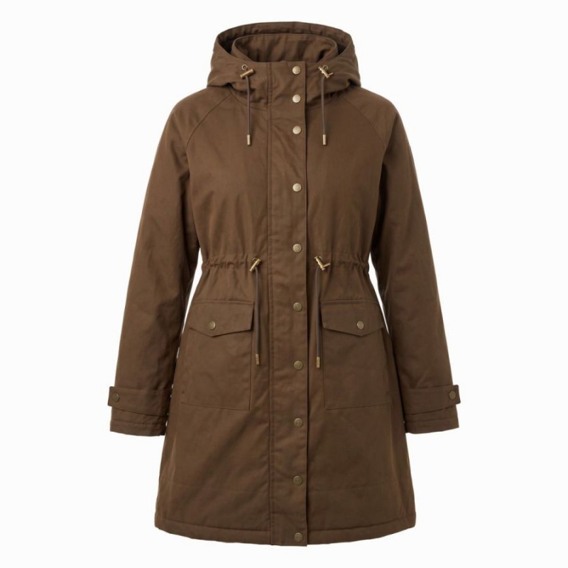 One-Size Waterproof Parka - Olive Brown
