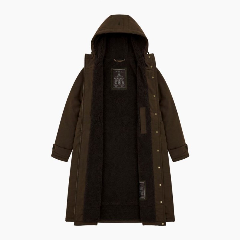 One-Size Waterproof Parka - Olive Brown