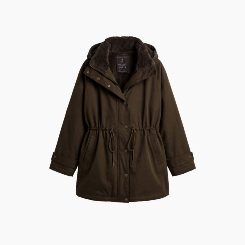 One-Size Waterproof Parka - Olive Brown