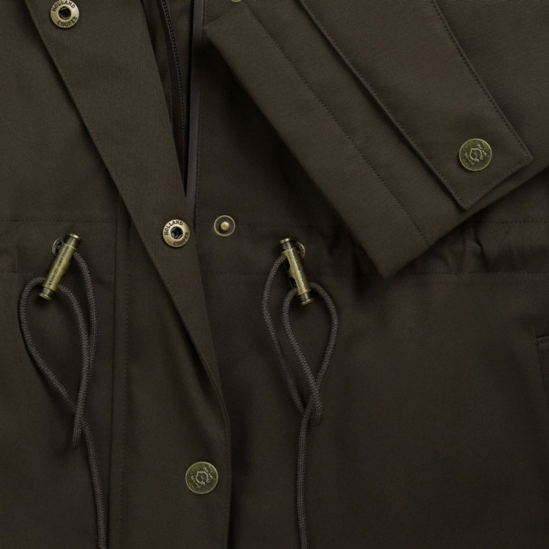 One-Size Waterproof Parka - Olive Brown