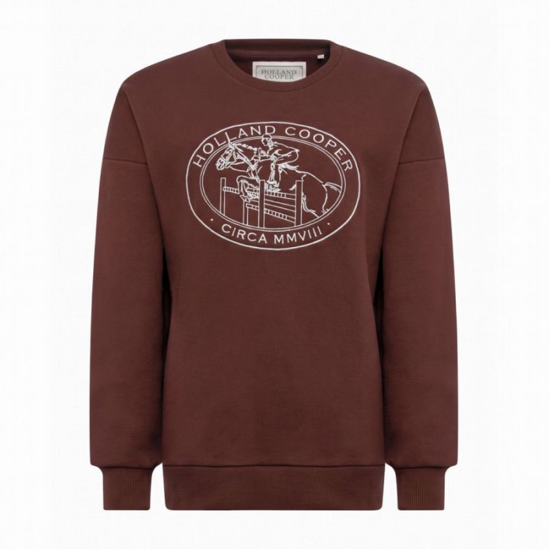 Relaxed Fit Crew Neck Sweat - Walnut