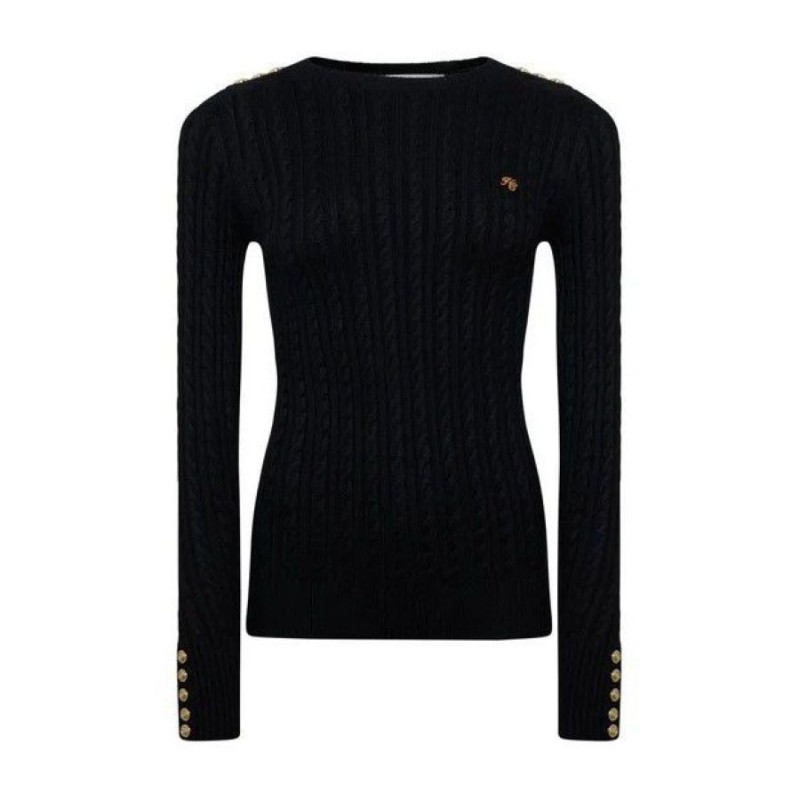 Seattle Cable Crew Knit - Black