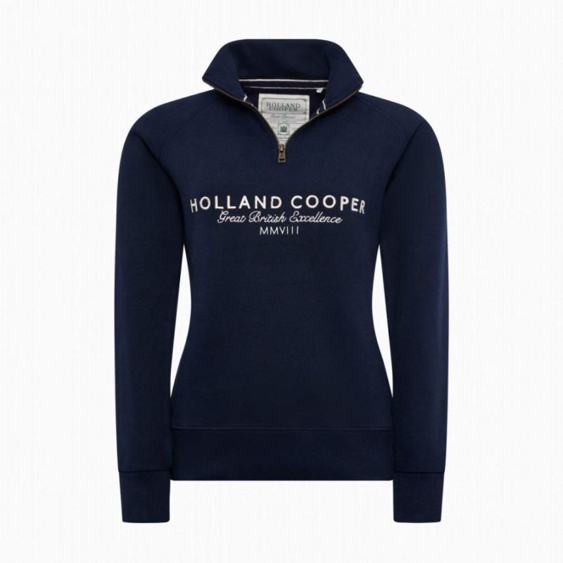 Sporting Goods Zip Henley - Ink Navy Textile