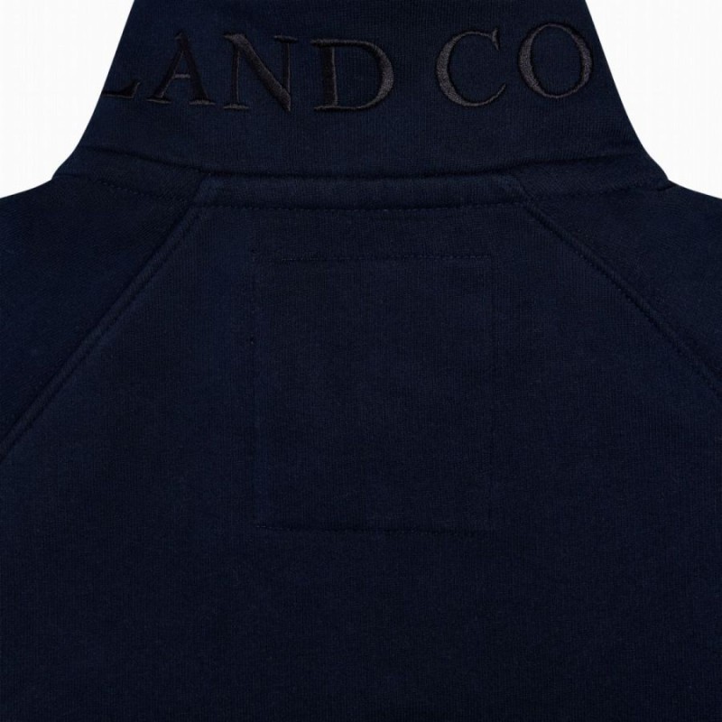 Sporting Goods Zip Henley - Ink Navy Textile