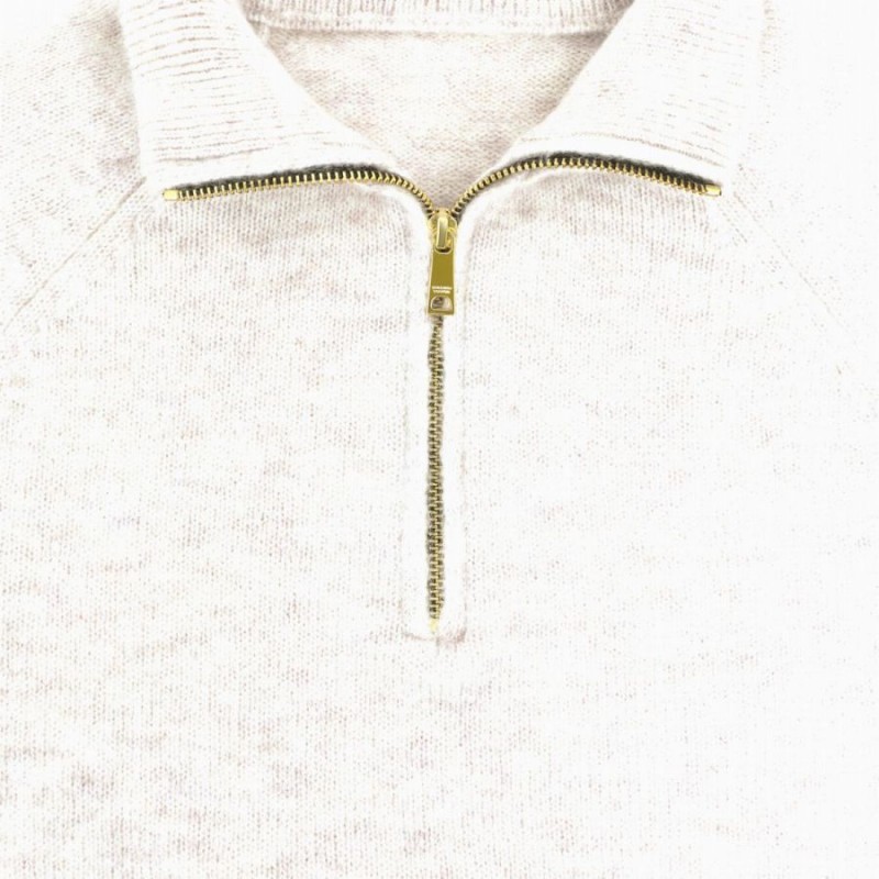 Tori Quarter Zip Knit - Barley
