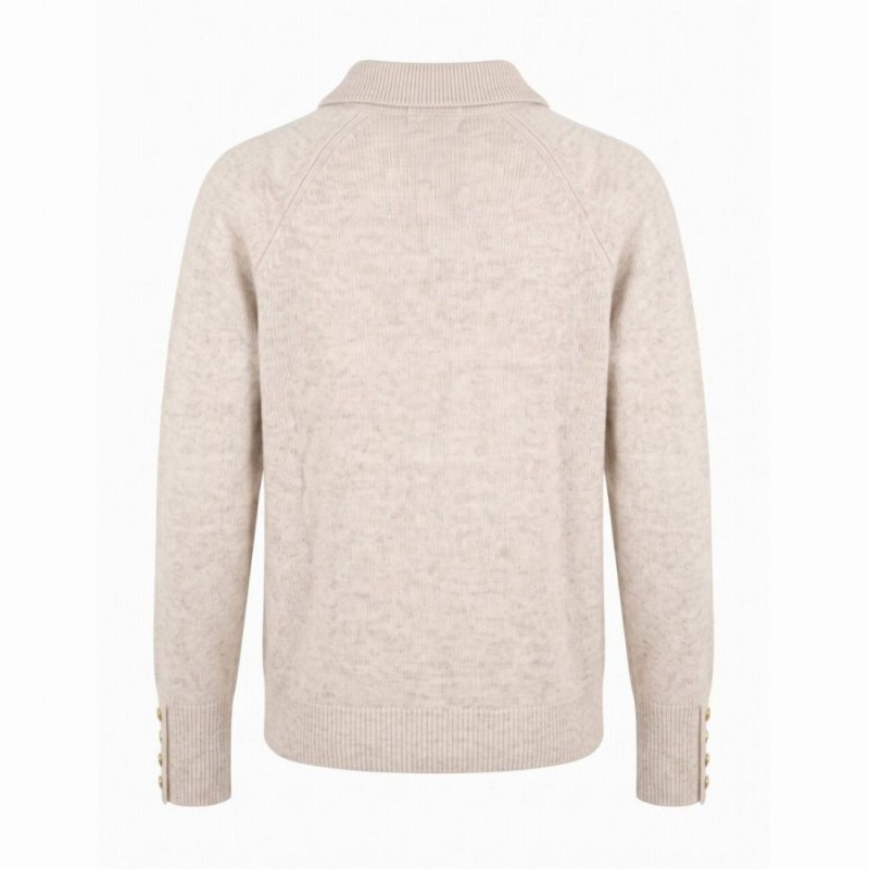 Tori Quarter Zip Knit - Barley
