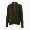 Tori Quarter Zip Knit - Forest Green