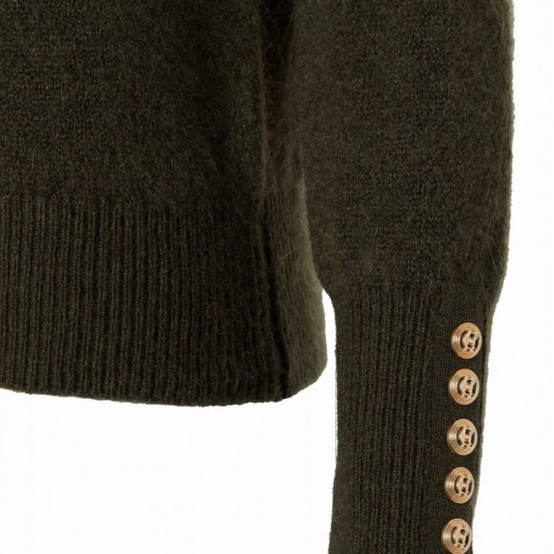 Tori Quarter Zip Knit - Forest Green