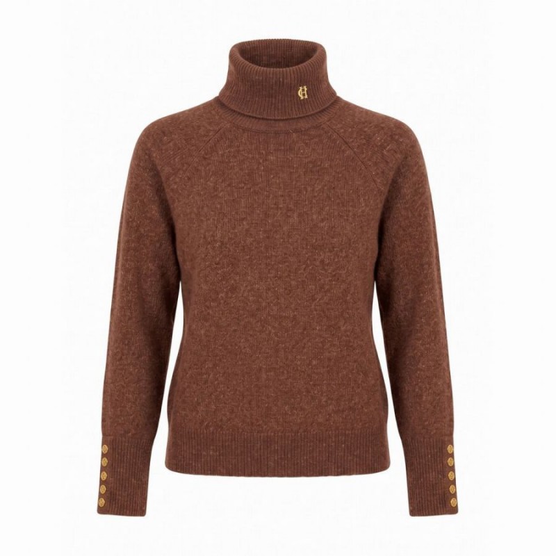 Tori Roll Neck Knit - Latte