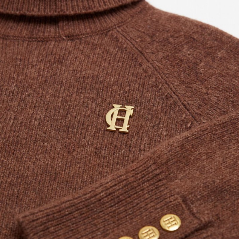 Tori Roll Neck Knit - Latte