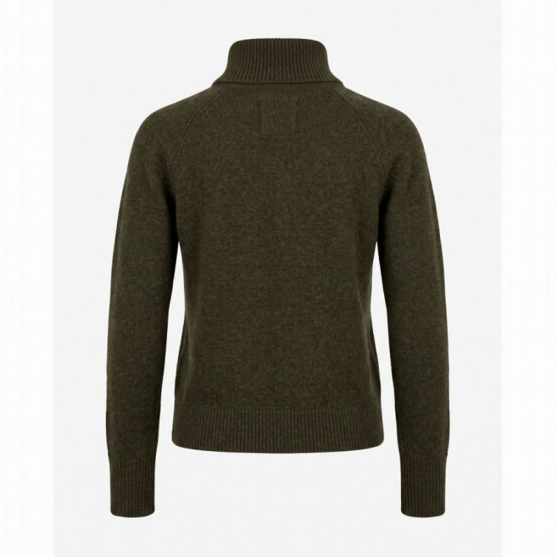 Tori Roll Neck Knit - Forest Green