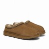 Ultra Low Shearling Mule – Tan Suede