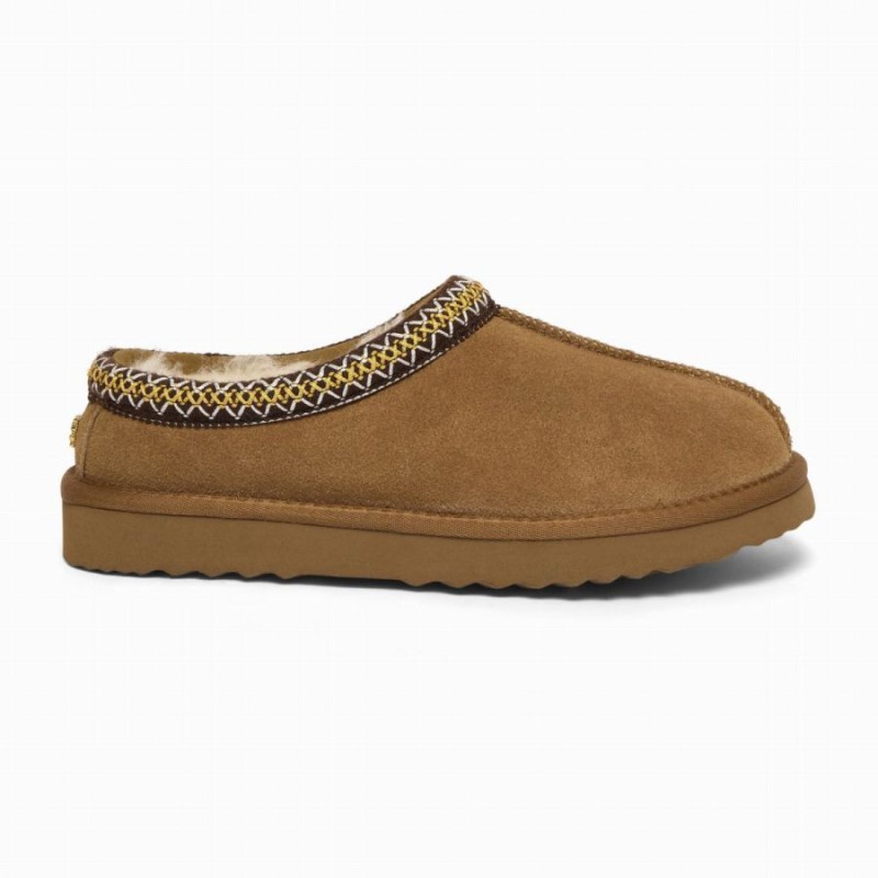Ultra Low Shearling Mule – Tan Suede