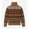 Vostock Roll Neck Knit - Camel Fairisle