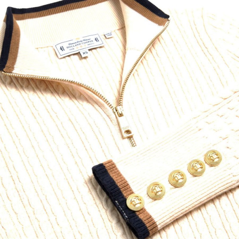 Zoe Quarter Zip Knit - Almond