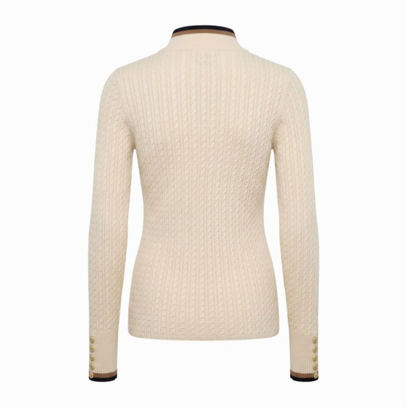Zoe Quarter Zip Knit - Almond