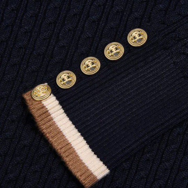 Zoe Quarter Zip Knit - Ink Navy