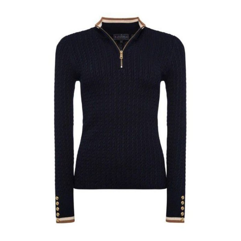 Zoe Quarter Zip Knit - Ink Navy