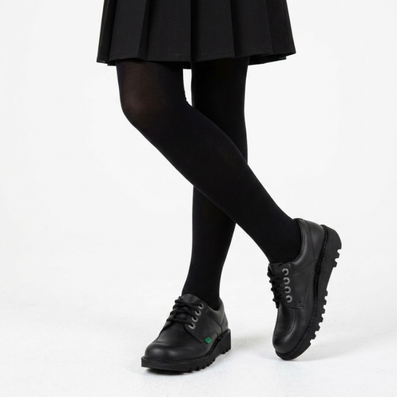 Kick Lo Womens Shoes - Black Leather Kick Lo Womens Shoes - Black Leather