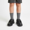 Reasan Strap Junior School Shoes - Black Leather Reasan Strap Junior School Shoes - Black Leather