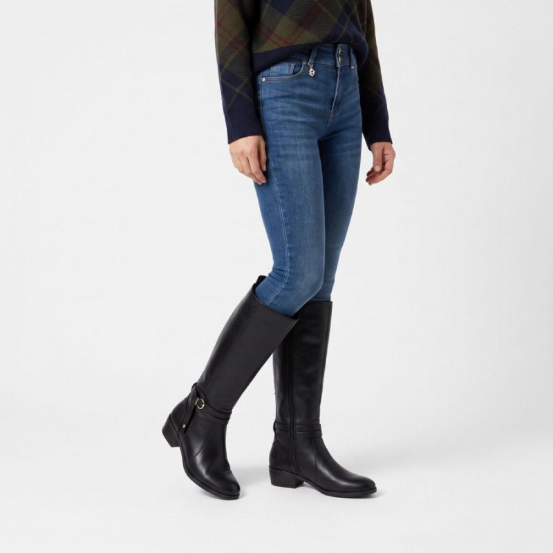 Daroca W1U-9764 Knee High Boots - Black Leather