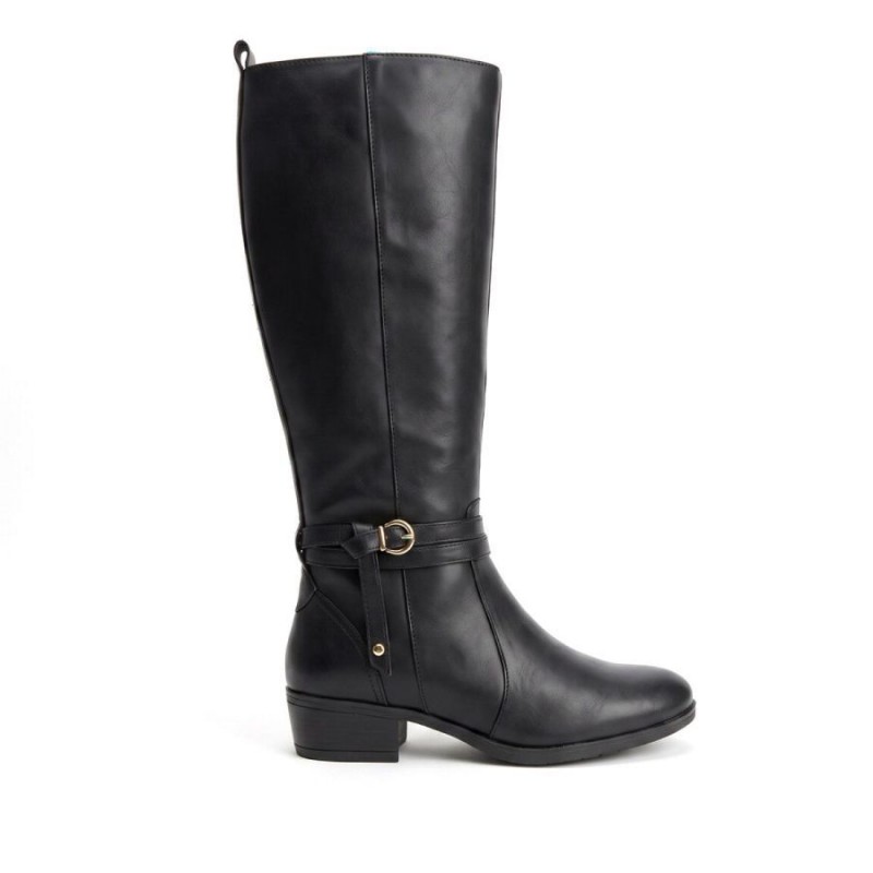 Daroca W1U-9764 Knee High Boots - Black Leather