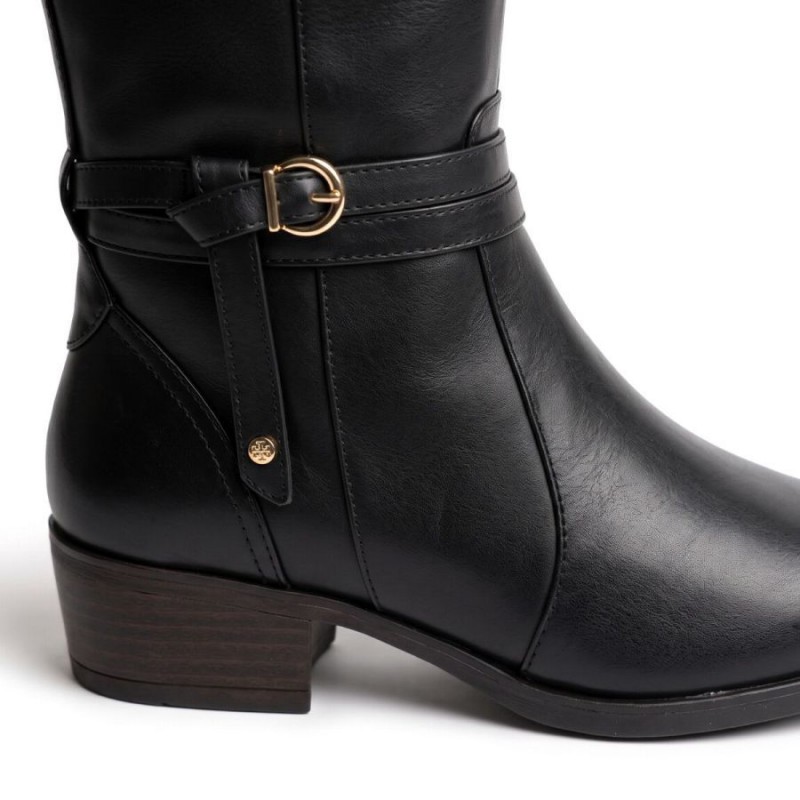 Daroca W1U-9764 Knee High Boots - Black Leather