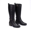 Daroca W1U-9764 Knee High Boots - Black Leather
