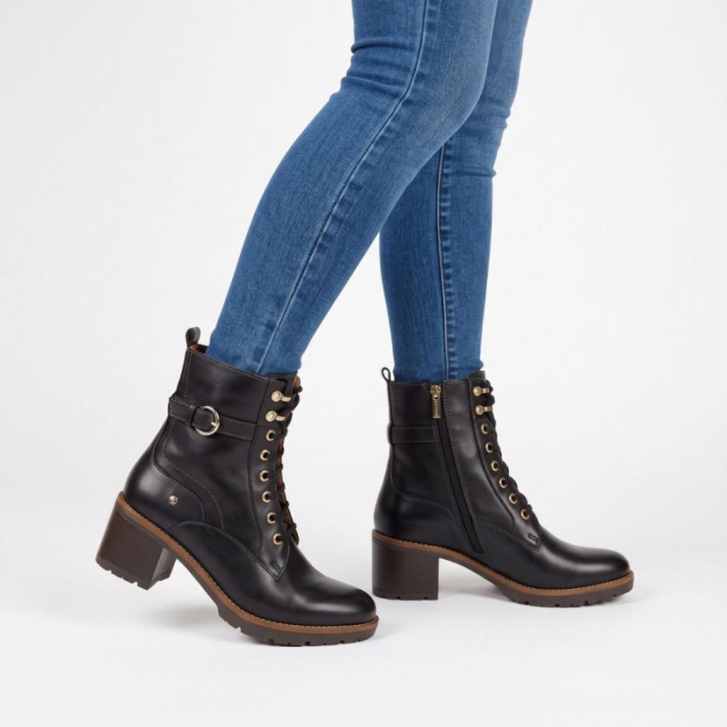 Llanes W7H-8510 Ankle Boos - Black Leather