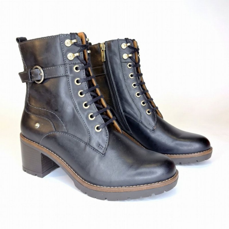 Llanes W7H-8510 Ankle Boos - Black Leather