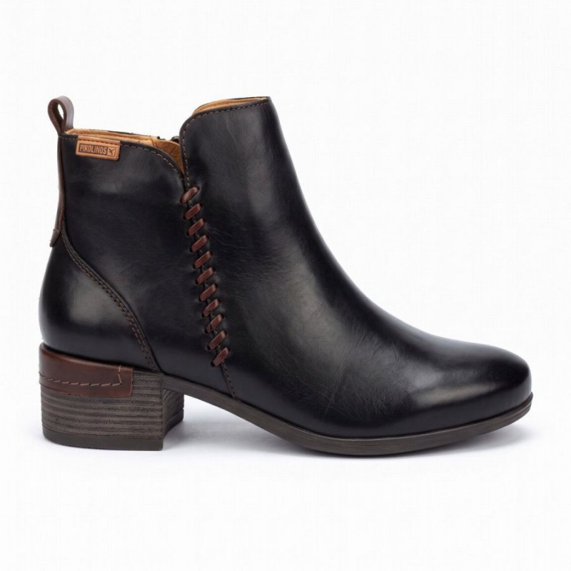 Malaga W6W-8950 Ankle Boots - Black Leather