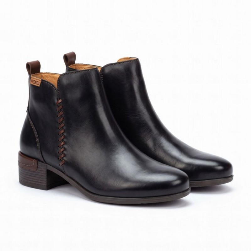 Malaga W6W-8950 Ankle Boots - Black Leather