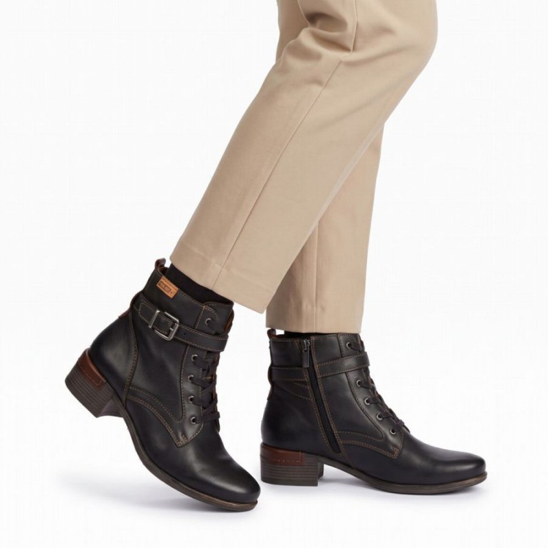 Malaga W6W-8996C1 Ankle Boots - Black Leather