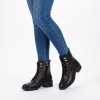Medina W0D-8672 Lacde-Up Ankle Boots - Black Leather