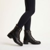 Medina W0D-8672 Lacde-Up Ankle Boots - Black Leather
