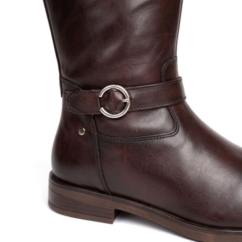 Puertollano W3C-9632 Knee High Boots - Caoba Leather