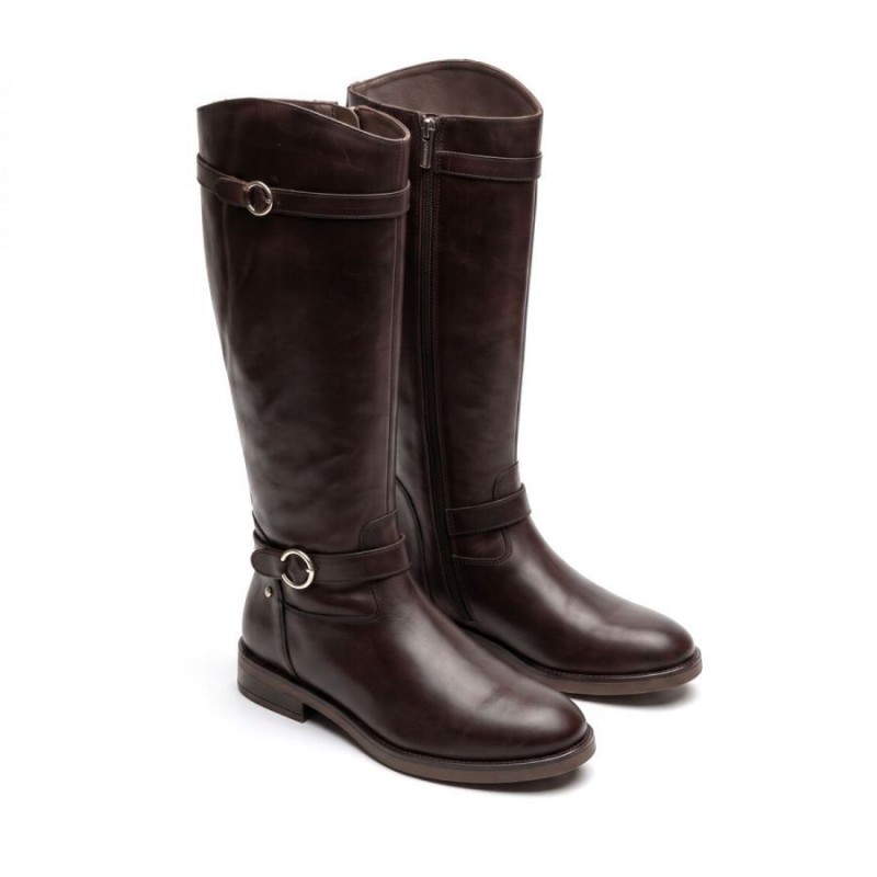 Puertollano W3C-9632 Knee High Boots - Caoba Leather